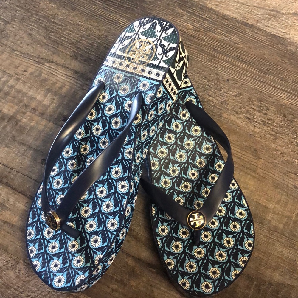 Tory Burch wedge flip flops